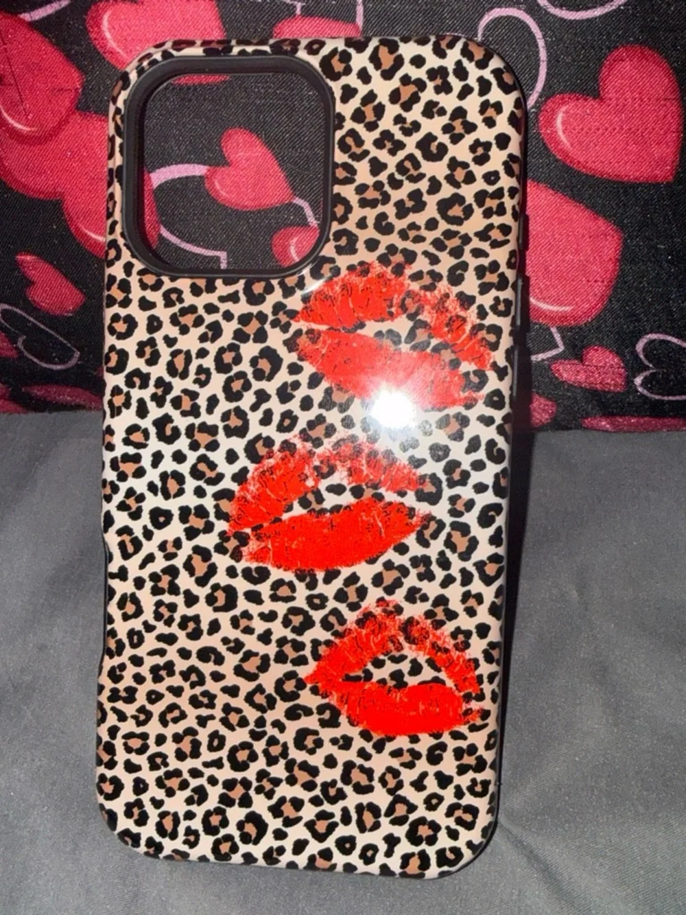 Blunt Leopard Print Red Lipkiss Phone Case - IPhone 16 pro max